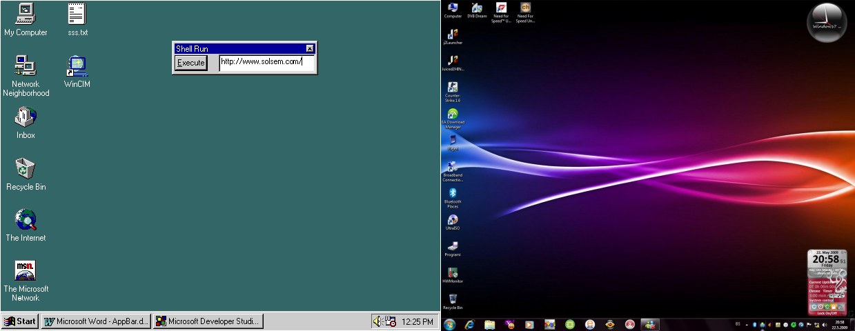 Windows 95 vs Windows 7